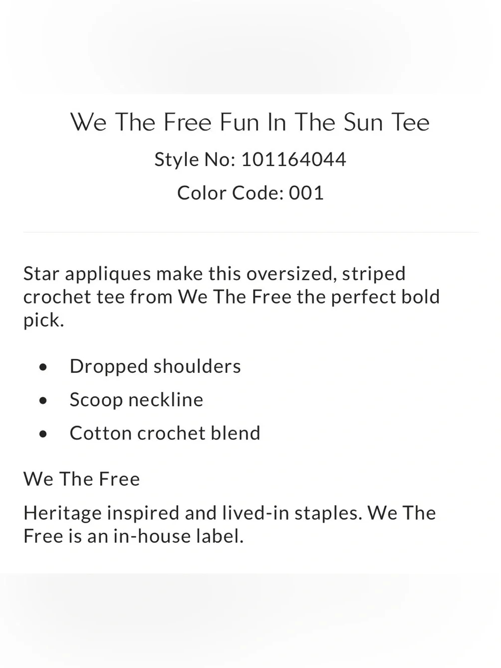 Free People We the Free Fun in the Sun tee
